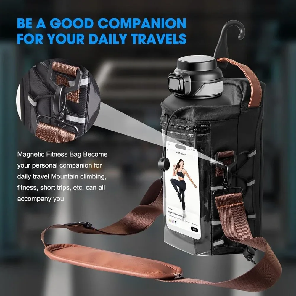 Unisex Gym Bag Polyester Tpu Small Water Bottle Phone Organizer Adjustable Strap